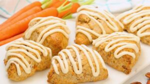 Carrot Cake Scones Recipe | Healthy Carrot Cake Scones | carrot cake with cream cheese frosting